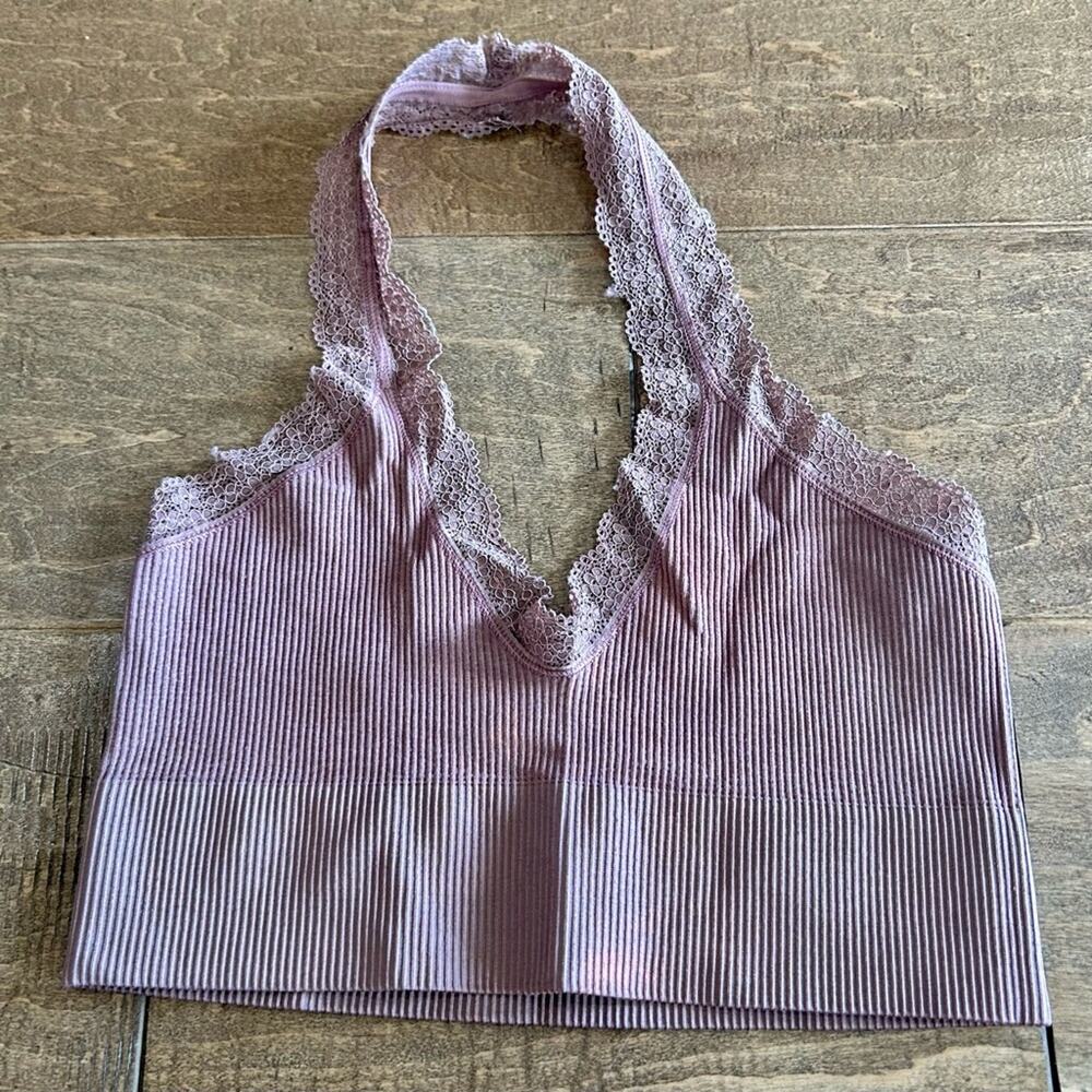 Out From Under For Urban Outfitters Women’s Lace Ribbed Bralette Mauve Size M/L